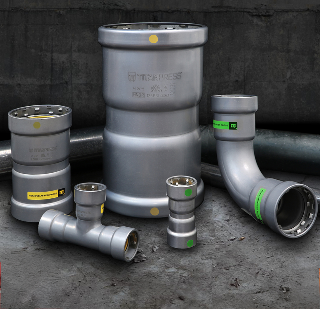 A variety of carbon steel press fittings