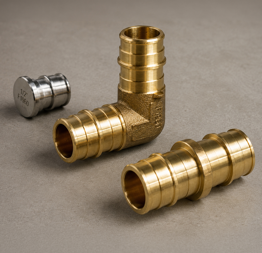 three pex expansion fittings.
