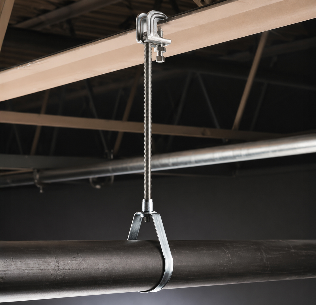 Pipe hangers supporting a plumbing pipe