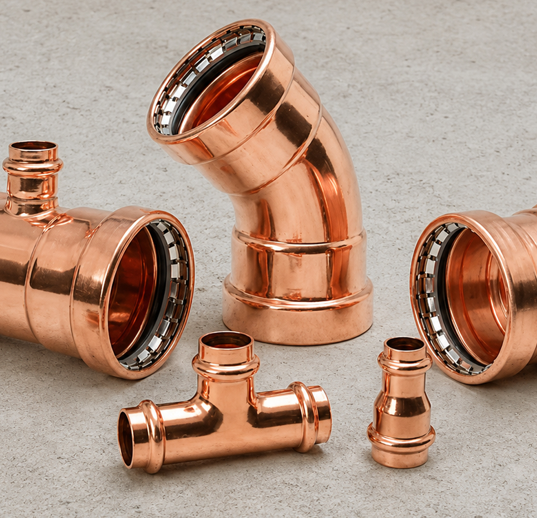 A variety of press copper fittings